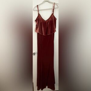 Revelry Riley Convertible Velvet Dress - Terracotta